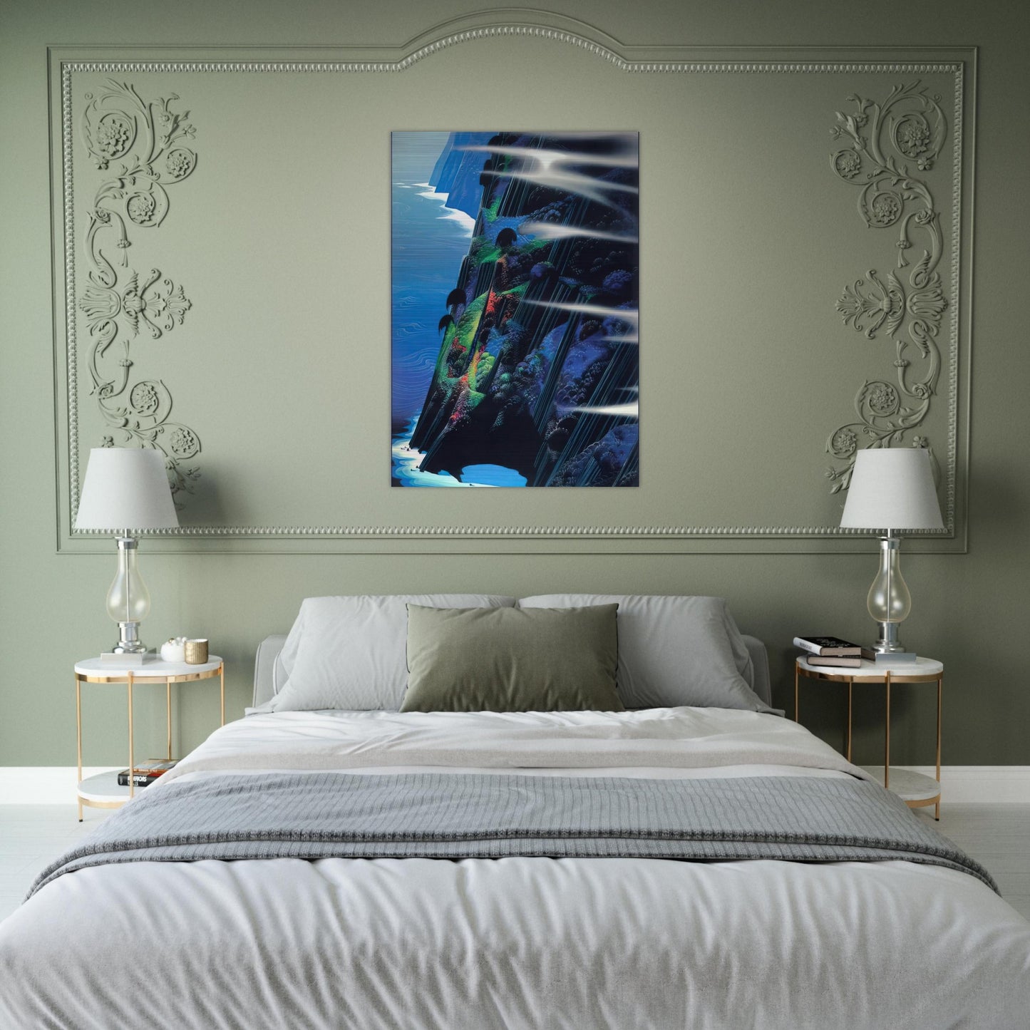 Where Dreams are Born - Eyvind Earle Brushed Aluminum Print - 70x100 cm / 28x40 inches | Eyvind Earle Aluminum Print | Eyvind Earle Prints