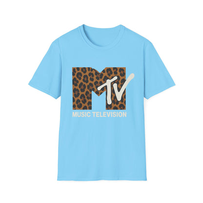 Vintage MTV Cheetah Print Grafisch T-Shirt Retro Muziek Televisie 80s 90s Throwback Band Shirt Unisex Dierenprint Rock Shirt