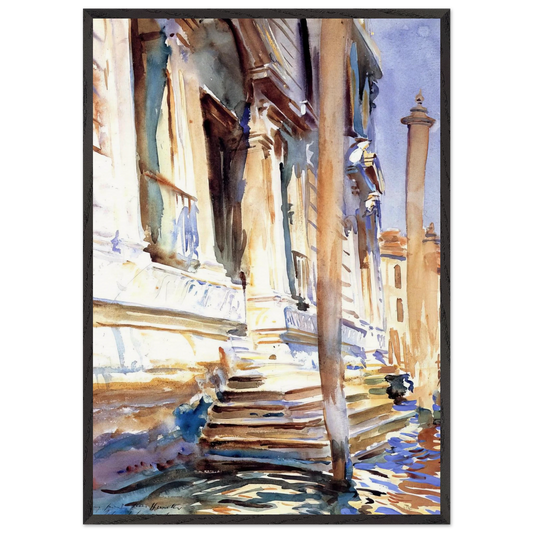 Doorway of a Venetian Palace - John Singer Sargent 70x100 cm / 28x40 inches Framed Art Print – Black Wooden Frame