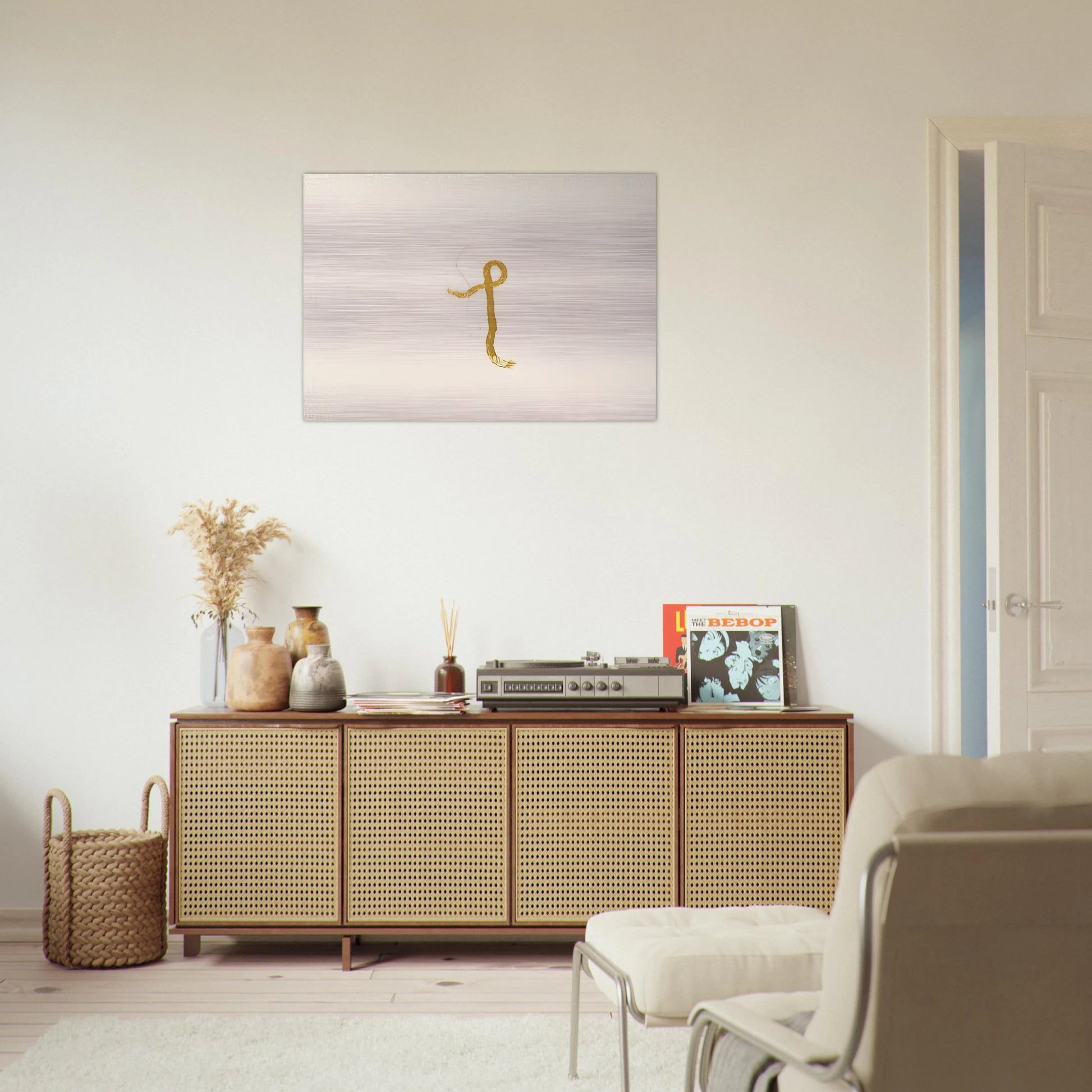 Strings - Abstract Expressionism - John Cage Brushed Aluminum Print - 70x100 cm / 28x40 inches | John Cage Aluminum Print | John Cage Prints