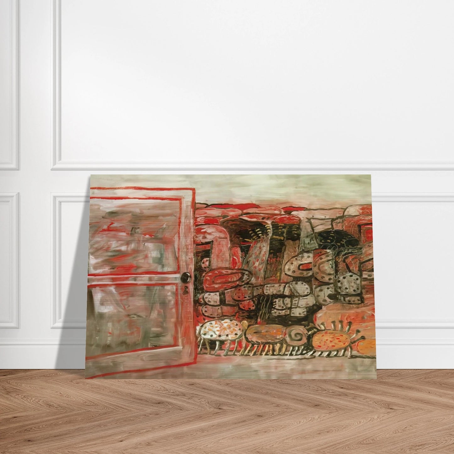 ENTRANCE - Philip Guston Brushed Aluminum Print - 70x100 cm / 28x40 inches | Philip Guston Aluminum Print | Philip Guston Prints