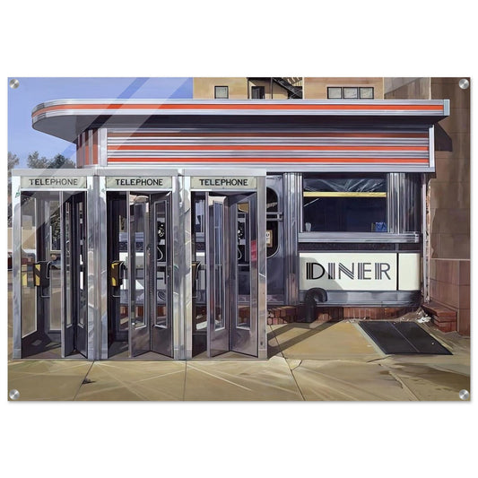 DINER 1971 - Richard Estes Acrylic Print - 70x100 cm / 28x40″ inches | Richard Estes Wall Art | Richard Estes Prints