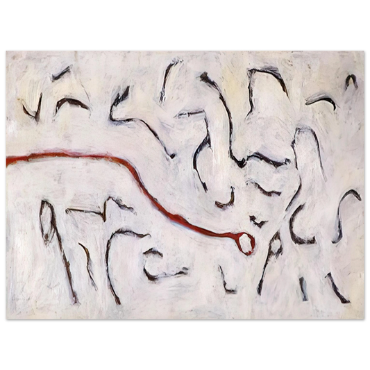 Gene Davis - Red Line - 1952  75x100 cm / 30x40inches Fine Art Poster