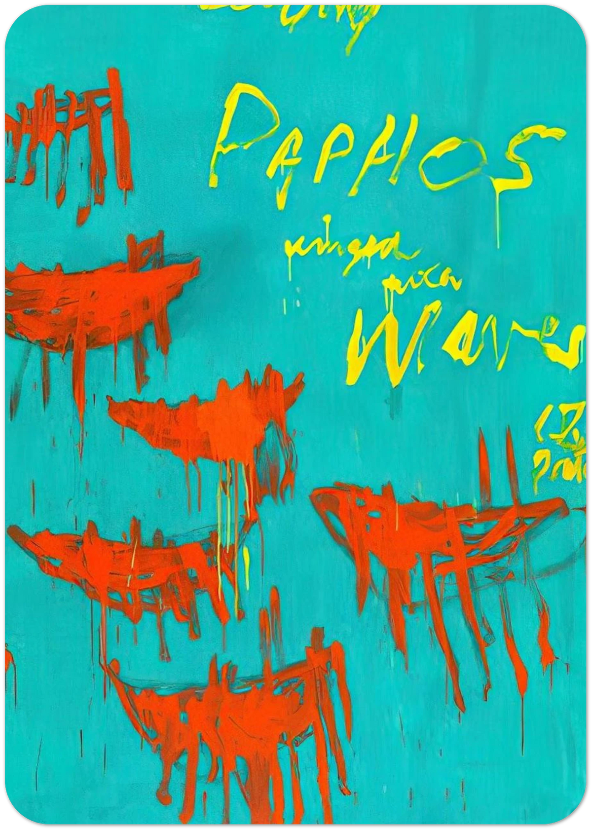 Leaving Paphos Ringed With Waves V By Cy Twombly Pack of 10 Post Cards | Cy Twombly Post Cards | A6 (10.5 x 14.8 cm) - 4.1 x 5.8 inches