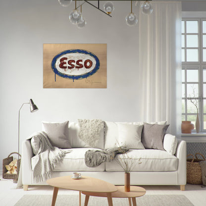 Esso - Pop Art - Mario Schifano Brushed Aluminum Print - 70x100 cm / 28x40 inches | Mario Schifano Aluminum Print | Mario Schifano Prints