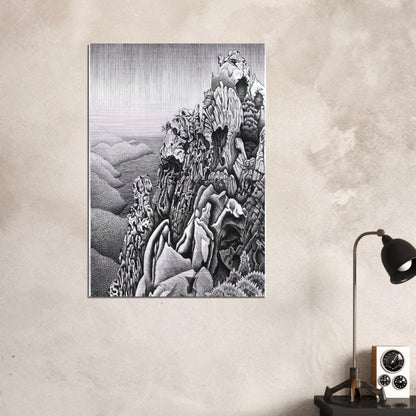 CALANQUES DE PIANA - MC Escher Brushed Aluminum Print - 70x100 cm / 28x40 inches | MC Escher Aluminum Print | MC Escher Prints | Maurits Cornelis Escher Prints