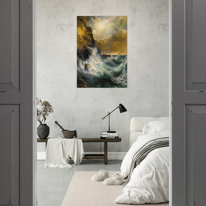 The Receding Wave - Thomas Moran Brushed Aluminum Print - 70x100 cm / 28x40 inches | Thomas Moran Aluminum Print | Thomas Moran Prints