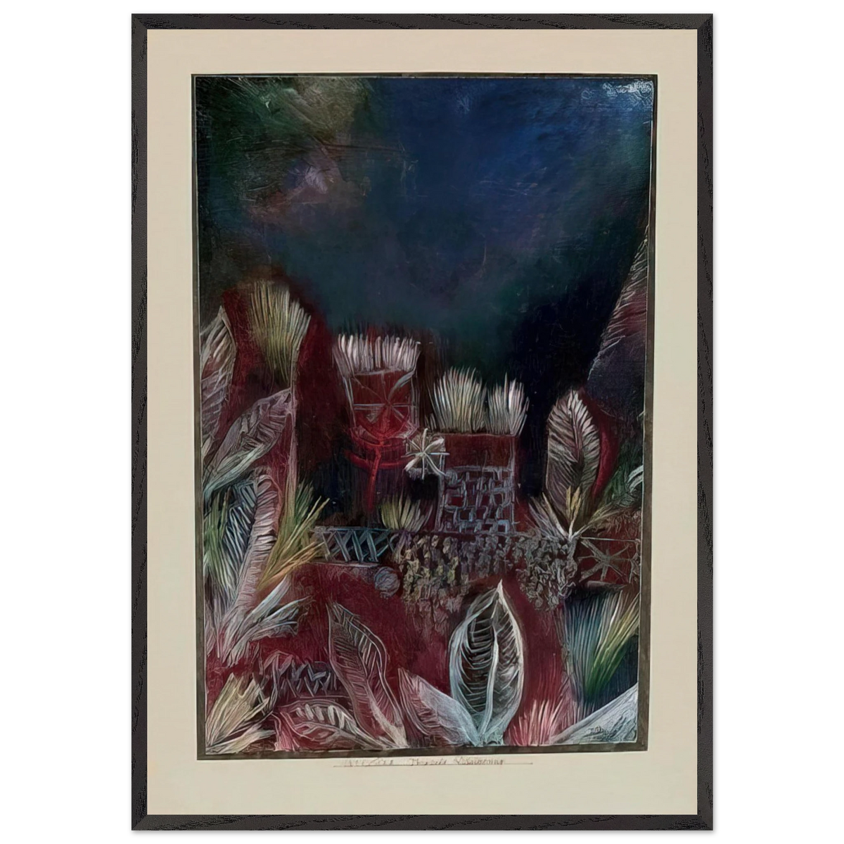 TROPICAL TWILIGHT 1921 - Paul Klee 70x100 cm / 28x40 inches Framed Art Print – Black Wooden Frame