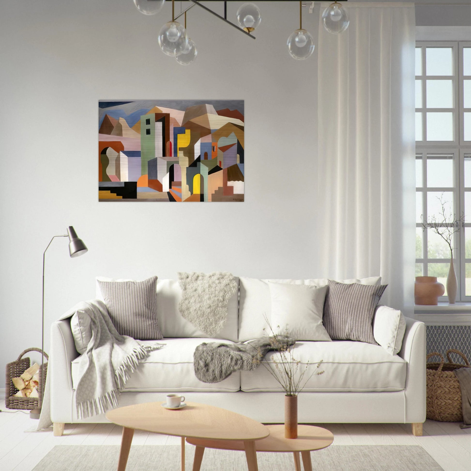 ARCHITECTURAL FORM OF FUTURE IDEAL LANDSCAPE 1921 - Enrico Prampolini Brushed Aluminum Print - 70x100 cm / 28x40 inches | Enrico Prampolini Aluminum Print | Enrico Prampolini Prints