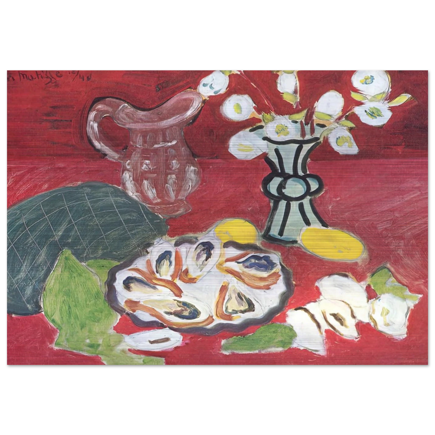STILL LIFE WITH SHELLFISH 1940 - Henri Matisse Brushed Aluminum Print - 70x100 cm / 28x40 inches | Henri Matisse Aluminum Print | Henri Matisse Prints