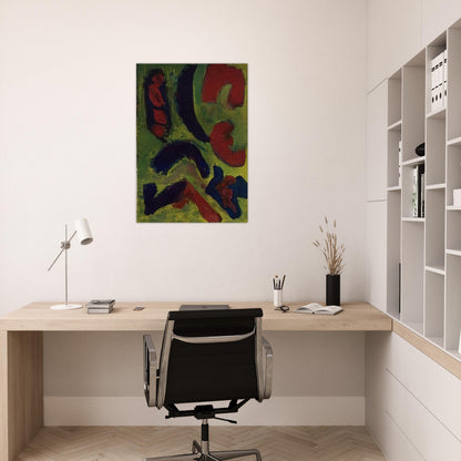 Abstract Composition in Green and Red - Barnett Newman Brushed Aluminum Print - 70x100 cm / 28x40 inches | Barnett Newman Aluminum Print | Barnett Newman Prints
