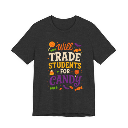 Zal Studenten Ruilen Voor Snoep Leerkracht Schattig Halloween Kostuum T-Shirt