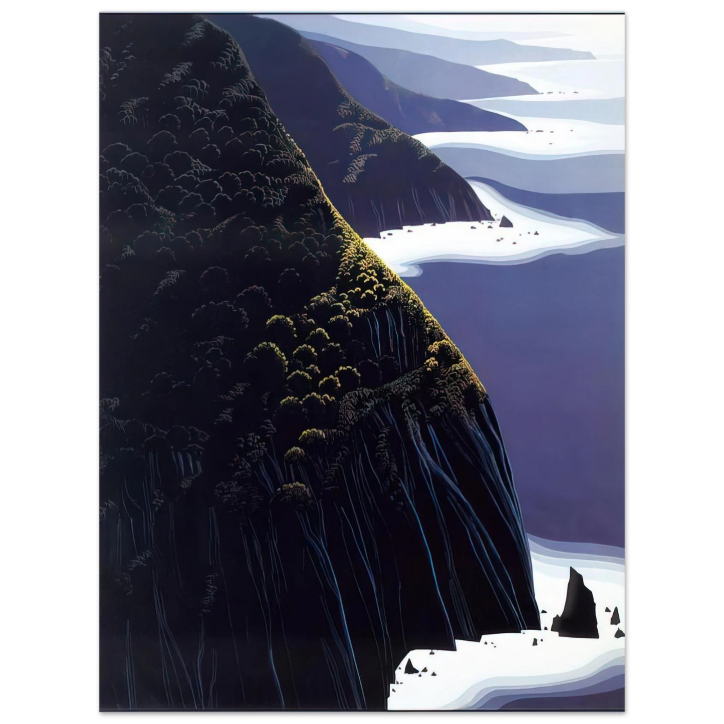 Eyvind Earle - Gray Big Sur  75x100 cm / 30x40inches Fine Art Poster