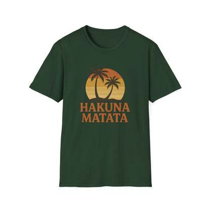 Hakuna Matata Retro Grafisch T-shirt, Geen Zorgen Positieve Vibe Shirt, Vintage 90s Geïnspireerde T-shirt, Feel Good Quote Top, Unisex Cadeau