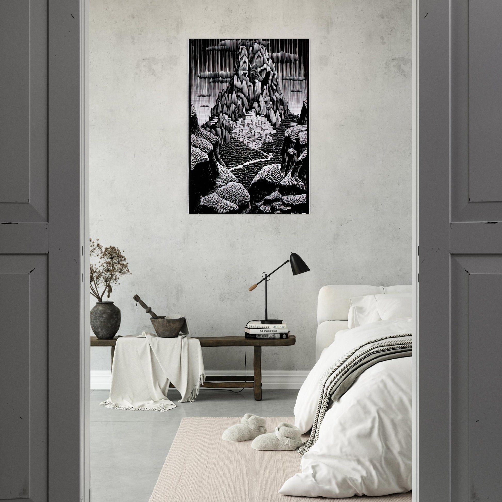 PENTEDATTIO CALABRIA JANUARY 1930 1930 - MC Escher Brushed Aluminum Print - 70x100 cm / 28x40 inches | MC Escher Aluminum Print | MC Escher Prints