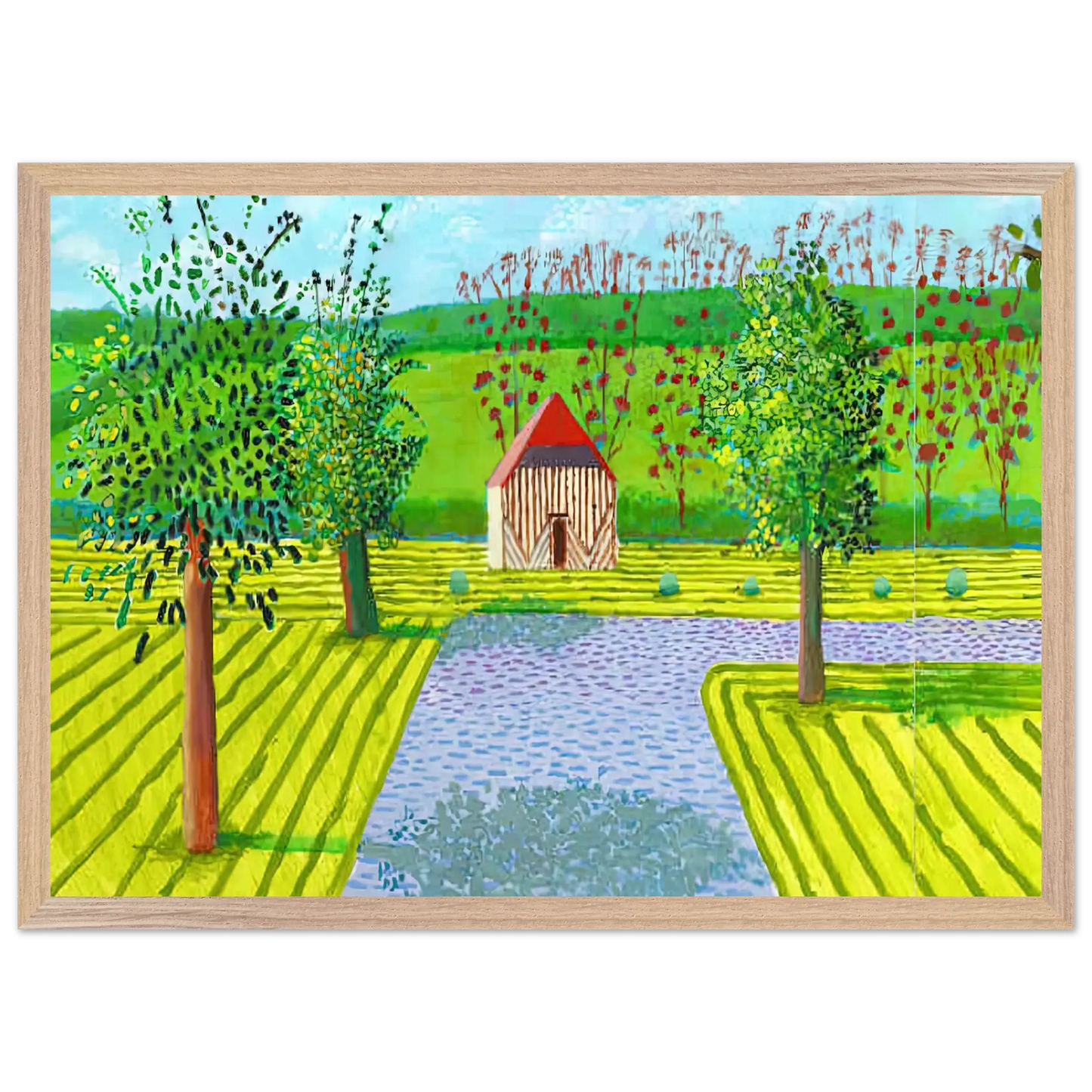 David Hockney - David Hockney Wall art - A1 (59.4 x 84.1  cm) - Premium Wooden Framed Poster With Fine Art Paper - Wood frame