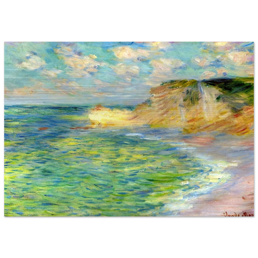 Cliffs at Amont - claude monet Brushed Aluminum Print - 70x100 cm / 28x40 inches | claude monet Aluminum Print | claude monet Prints