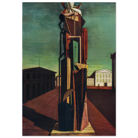 THE GREAT METAPHYSICIAN 1917 - Giorgio de Chirico Brushed Aluminum Print - 70x100 cm / 28x40 inches | Giorgio de Chirico Aluminum Print | Giorgio de Chirico Prints