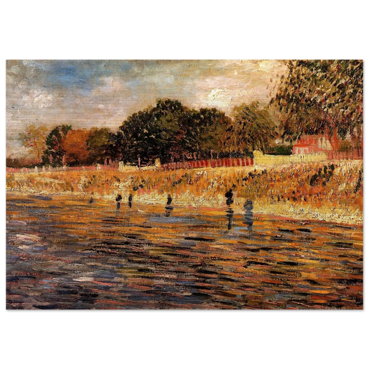 The Banks of the Seine - Vincent van Gogh Brushed Aluminum Print - 70x100 cm / 28x40 inches | Vincent van Gogh Aluminum Print | Vincent van Gogh Prints
