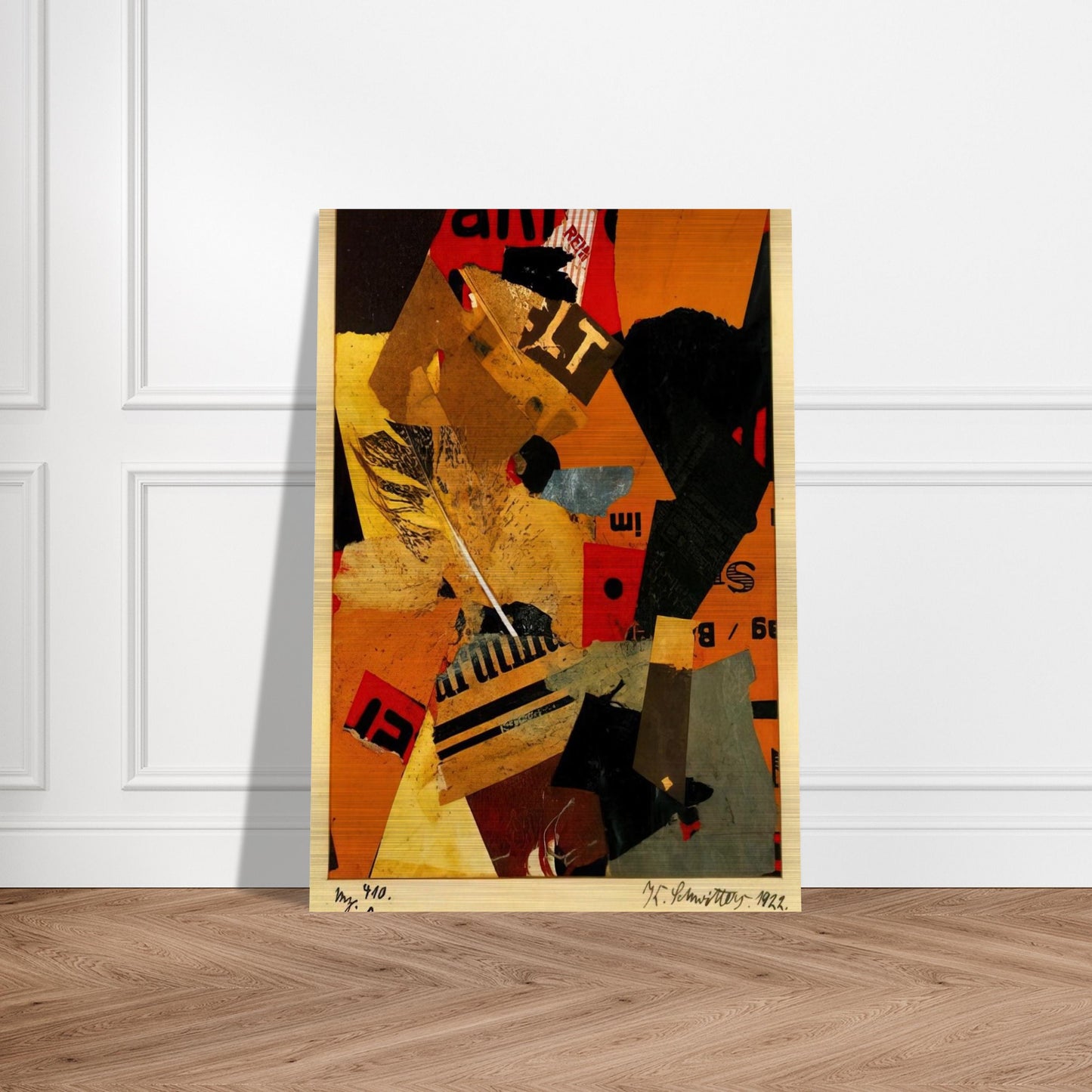 SOMETHING OR OTHER 1922 - Kurt Schwitters Brushed Aluminum Print - 70x100 cm / 28x40 inches | Kurt Schwitters Aluminum Print | Kurt Schwitters Prints