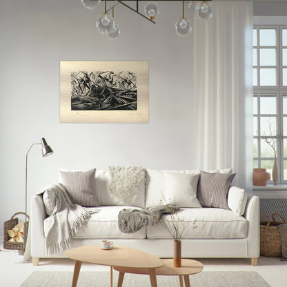HANSEATIC SHIPS HANSASCHIFFE 1919 - Lyonel Feininger Brushed Aluminum Print - 70x100 cm / 28x40 inches | Lyonel Feininger Aluminum Print | Lyonel Feininger Prints