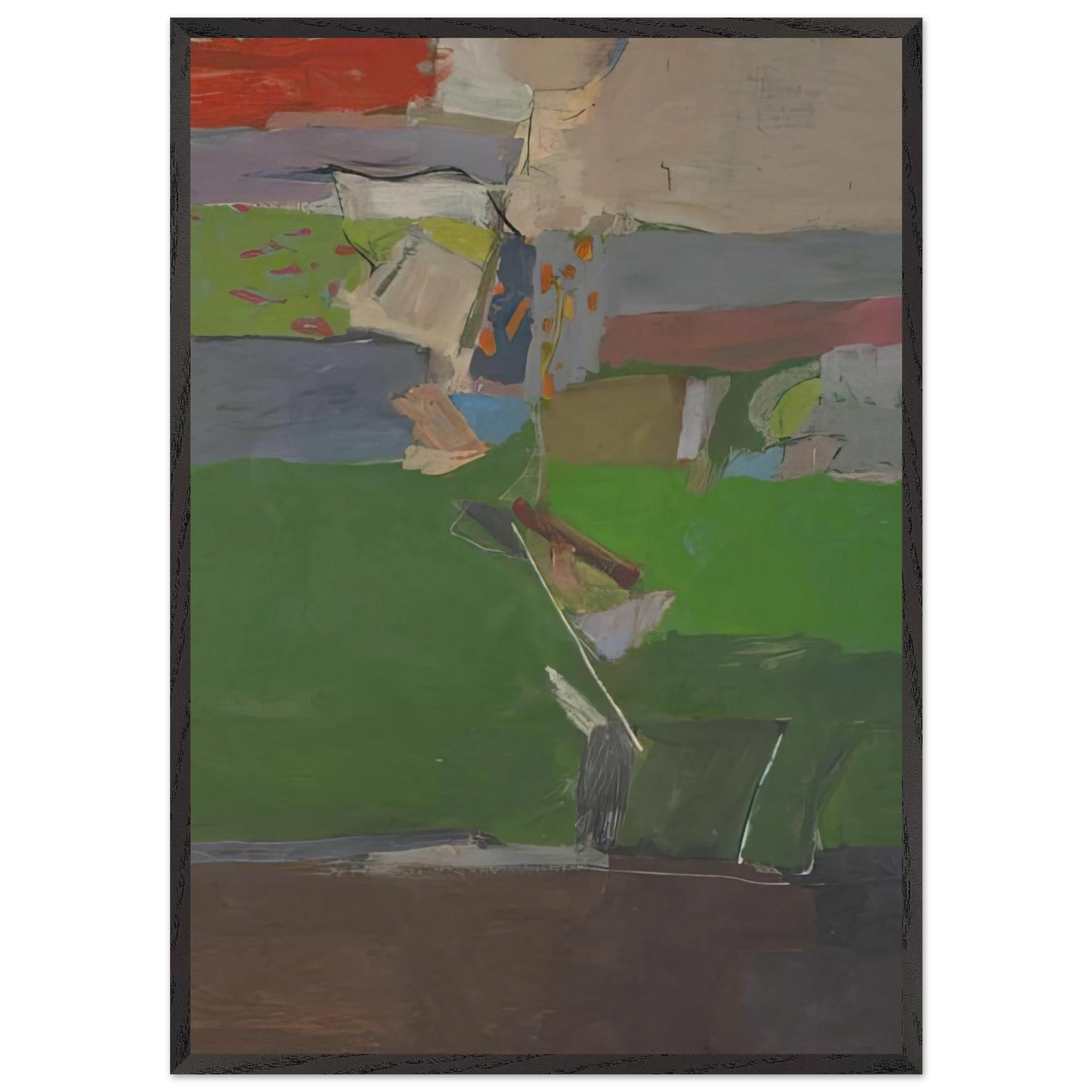 Berkeley 13 - Richard Diebenkorn 70x100 cm / 28x40 inches Framed Art Print – Black Wooden Frame