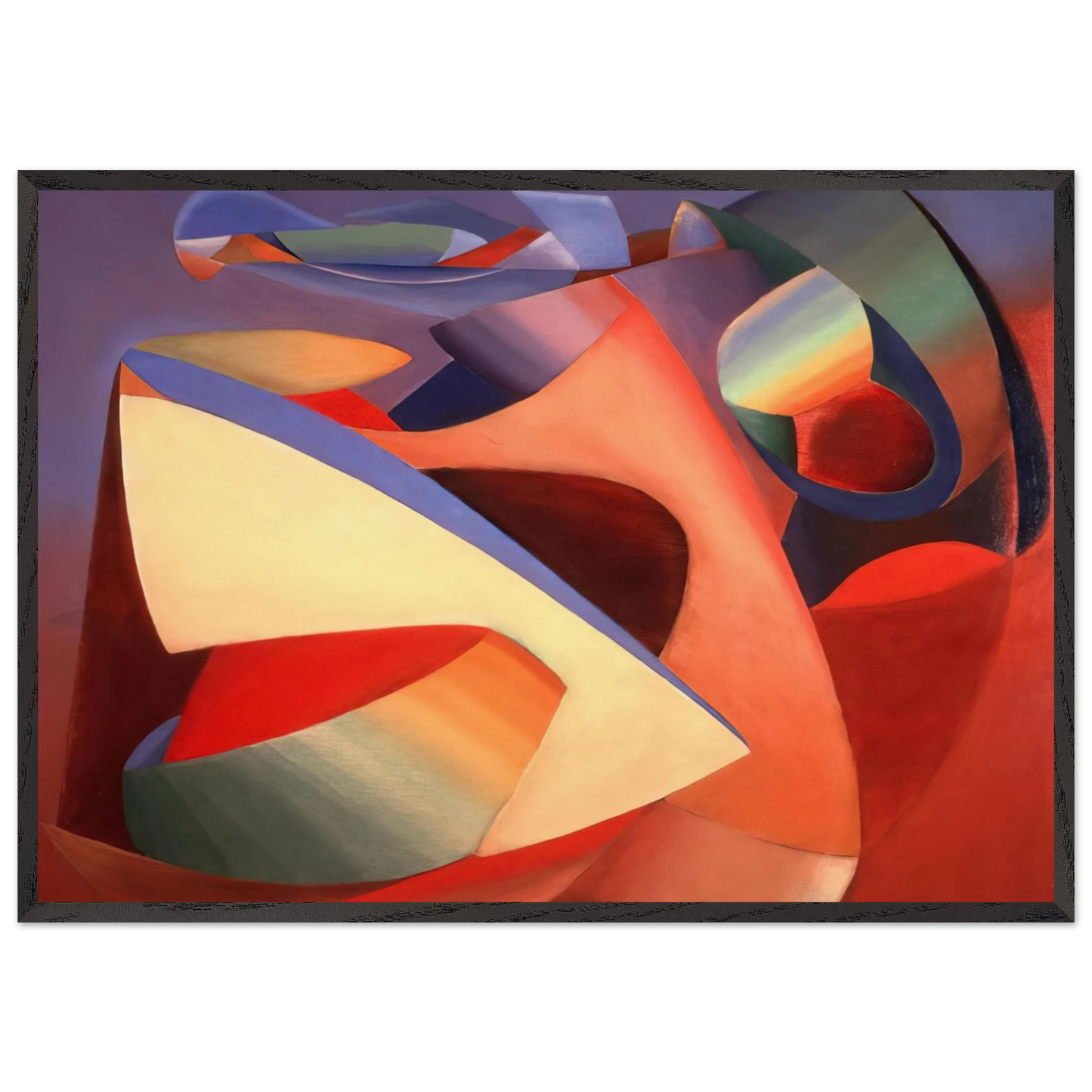 Lutte as Ciel - 1937 - John Ferren 70x100 cm / 28x40 inches Framed Art Print – Black Wooden Frame
