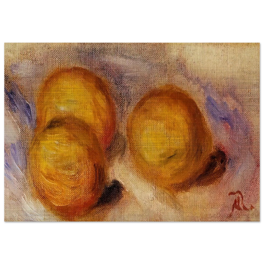 Three Lemons - Pierre-Auguste Renoir Brushed Aluminum Print - 70x100 cm / 28x40 inches | Pierre-Auguste Renoir Aluminum Print | Pierre-Auguste Renoir Prints