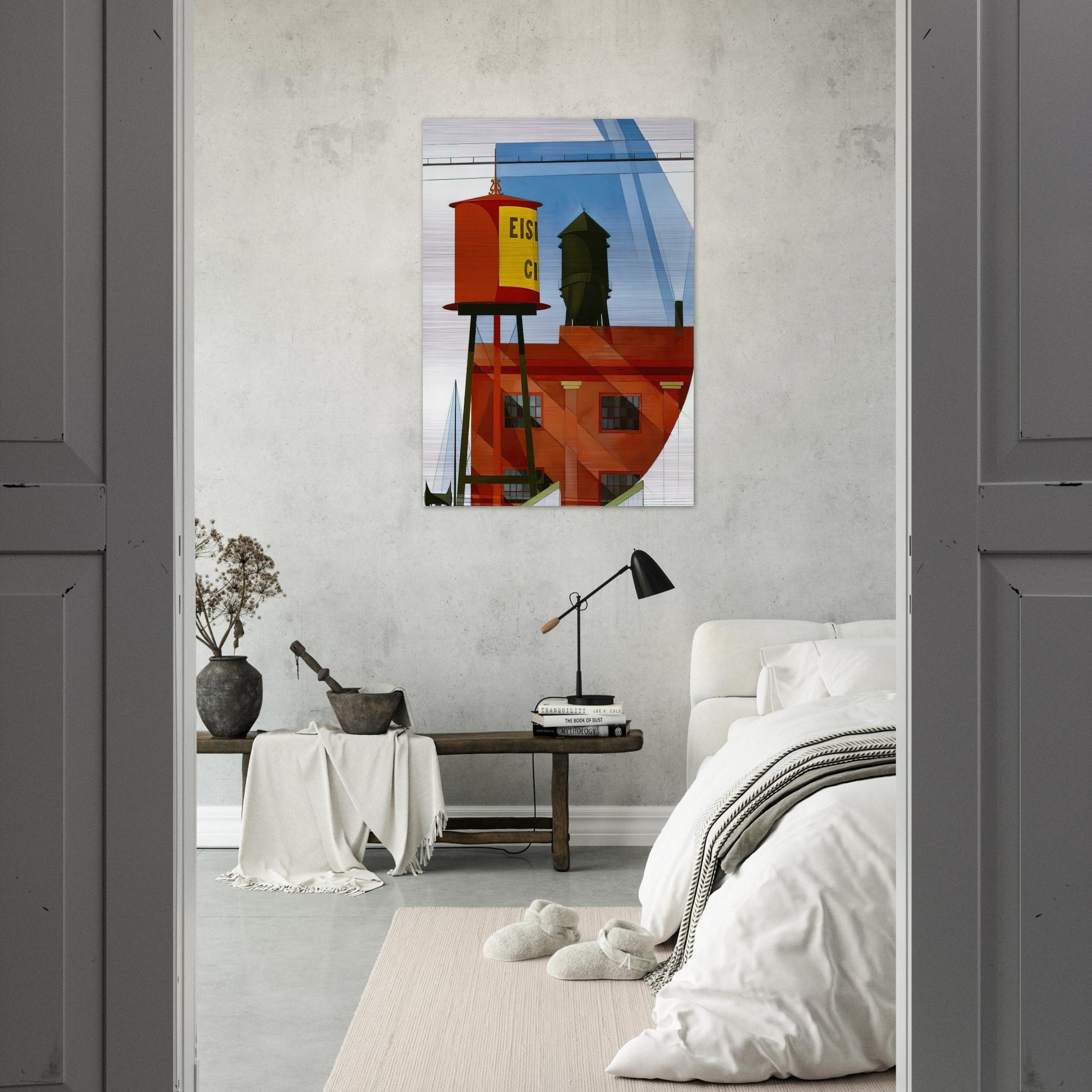 Buildings Abstraction, Lancaster - 1931 - Charles Demuth Brushed Aluminum Print - 70x100 cm / 28x40 inches | Charles Demuth Aluminum Print | Charles Demuth Prints