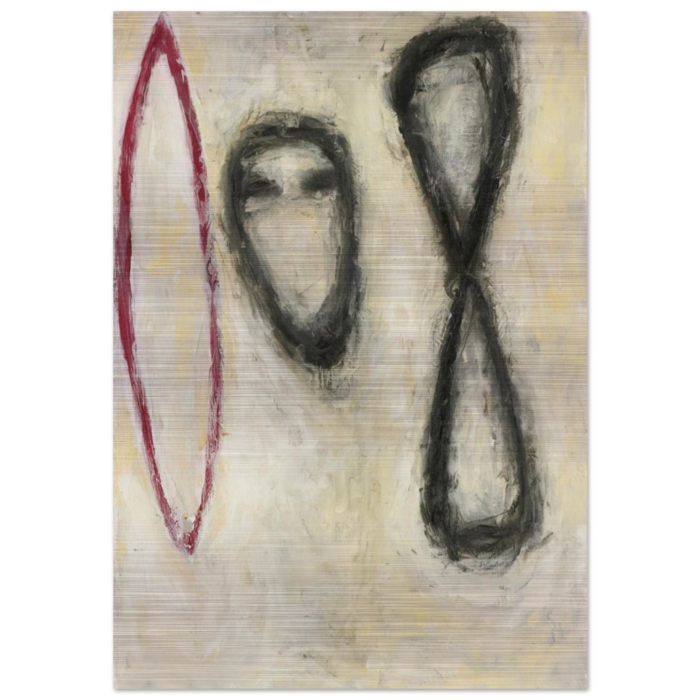 TRIPLE FORM 1982 - Susan Rothenberg Brushed Aluminum Print - 70x100 cm / 28x40 inches | Susan Rothenberg Aluminum Print | Susan Rothenberg Prints