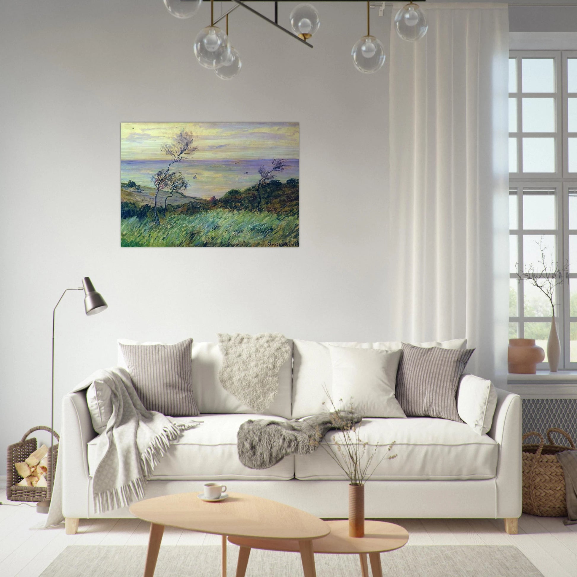 Cliffs of Varengeville, Gust of Wind - claude monet Brushed Aluminum Print - 70x100 cm / 28x40 inches | claude monet Aluminum Print | claude monet Prints