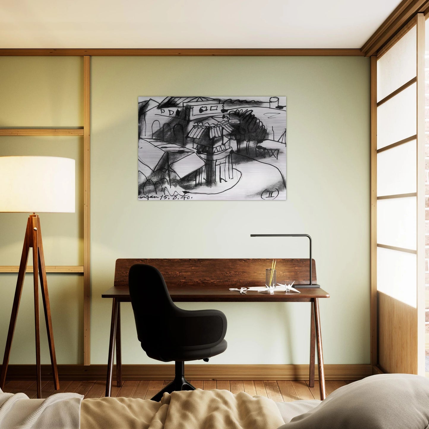 Café in Royan - 1940 - Pablo Picasso Brushed Aluminum Print - 70x100 cm / 28x40 inches | Pablo Picasso Aluminum Print | Pablo Picasso Prints