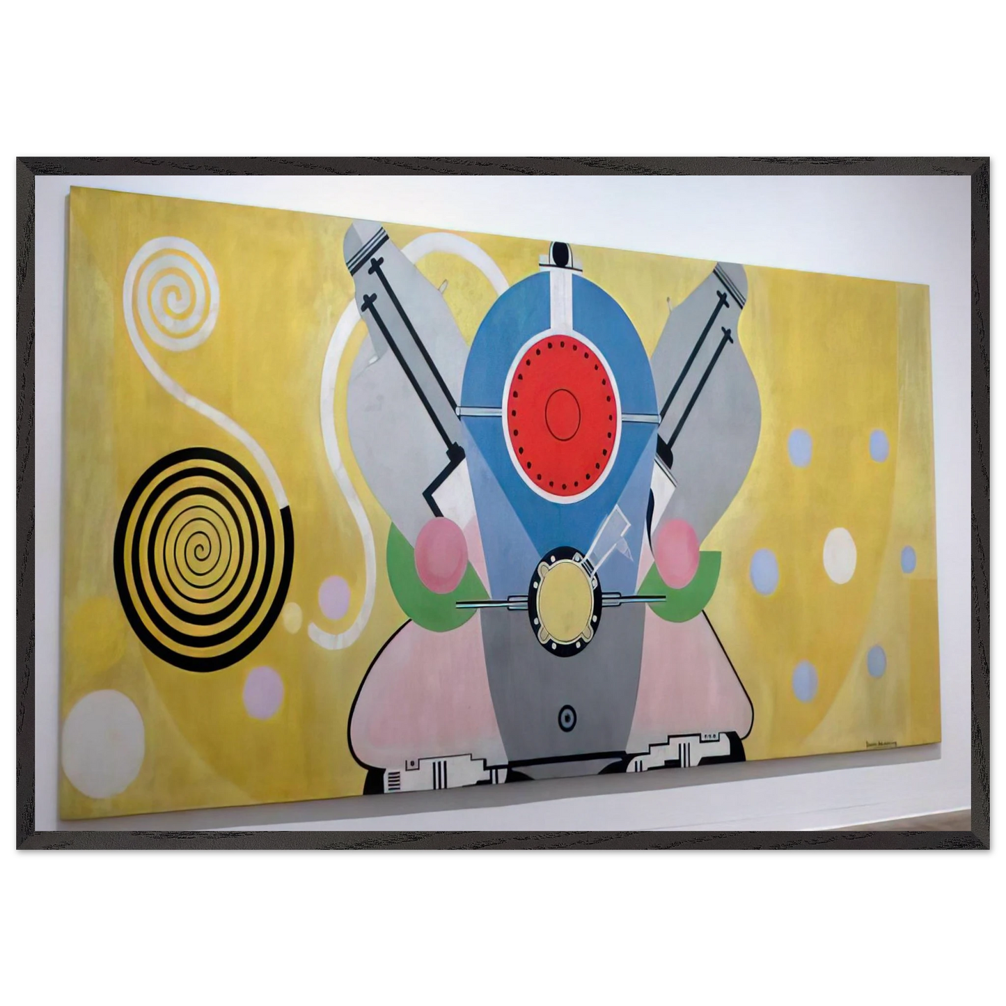 MOTEUR D AVION DECORATION POUR LE PALAIS DE L AIR EXPOSITION INTERNATIONALE DES ARTS ET DES 1937 - Sonia Delaunay 70x100 cm / 28x40 inches Framed Art Print – Black Wooden Frame