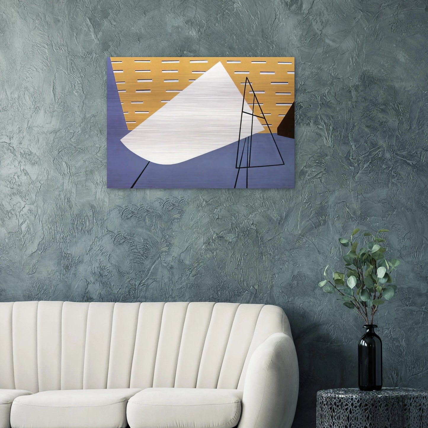 Aircraft Plant - 1945 - Ralston Crawford Brushed Aluminum Print - 70x100 cm / 28x40 inches | Ralston Crawford Aluminum Print | Ralston Crawford Prints