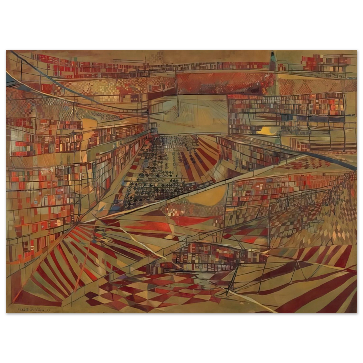 Maria Helena Vieira da Silva - BibliothÃƒÂ¨que - 1949  75x100 cm / 30x40inches Fine Art Poster