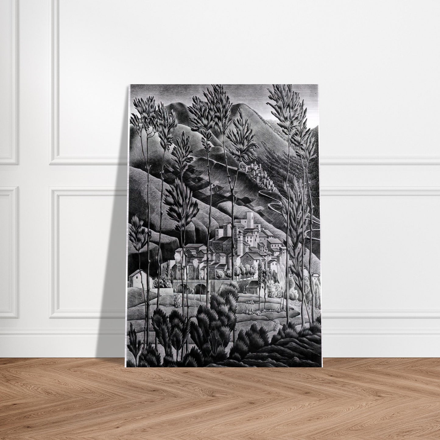 ALFEDENA ABRUZZI - MC Escher Brushed Aluminum Print - 70x100 cm / 28x40 inches | MC Escher Aluminum Print | MC Escher Prints