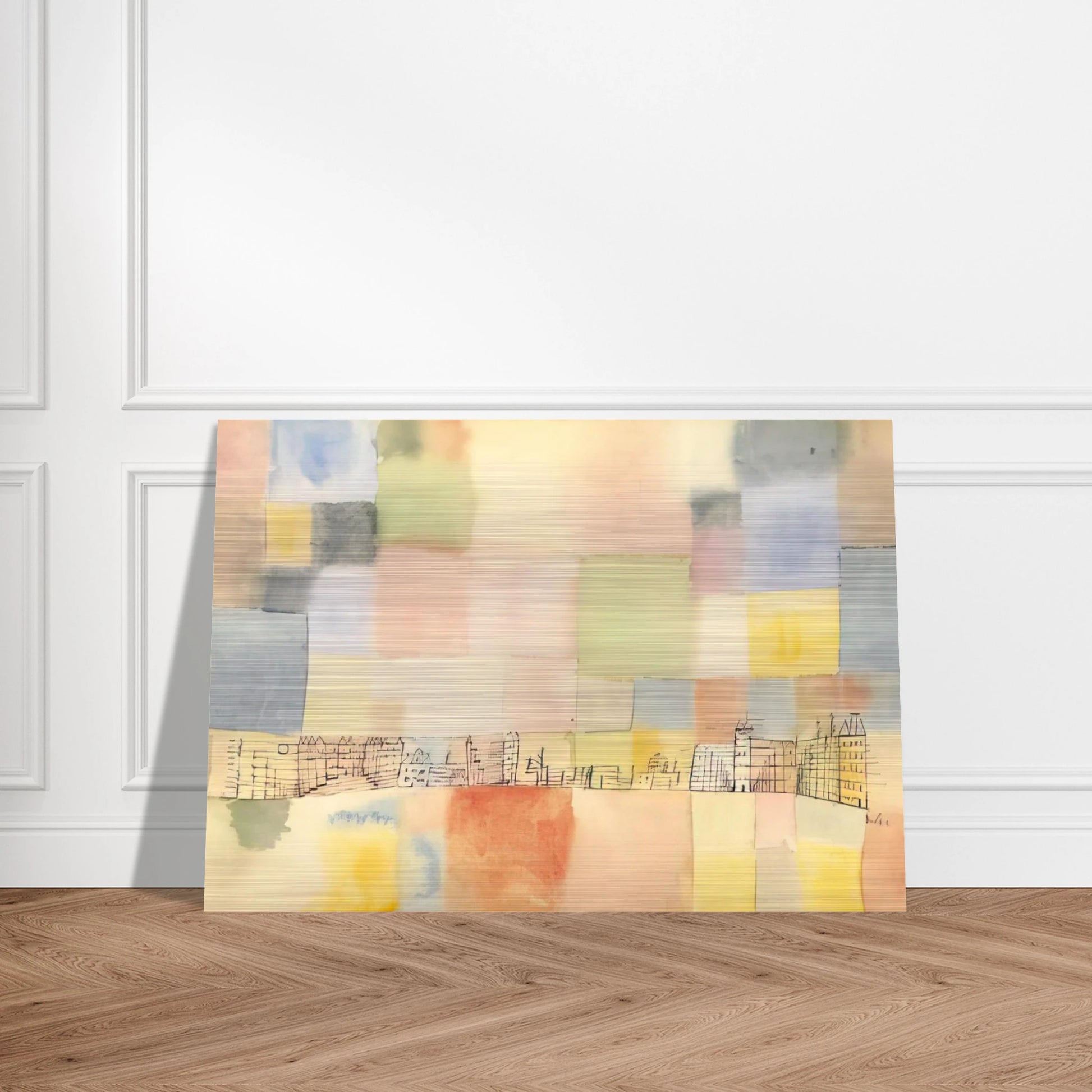 NEUER STADTTEIL IN M 1928 - Paul Klee Brushed Aluminum Print - 70x100 cm / 28x40 inches | Paul Klee Aluminum Print | Paul Klee Prints