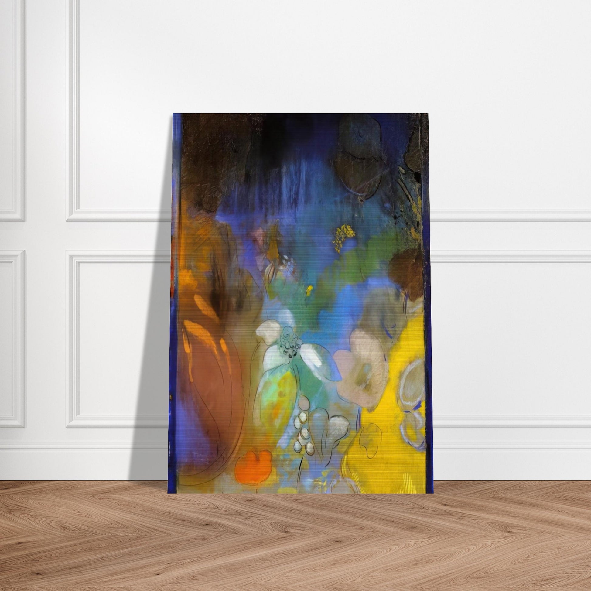 WOMAN IN PROFILE WITH FLOWERS - Odilon Redon Brushed Aluminum Print - 70x100 cm / 28x40 inches | Odilon Redon Aluminum Print | Odilon Redon Prints