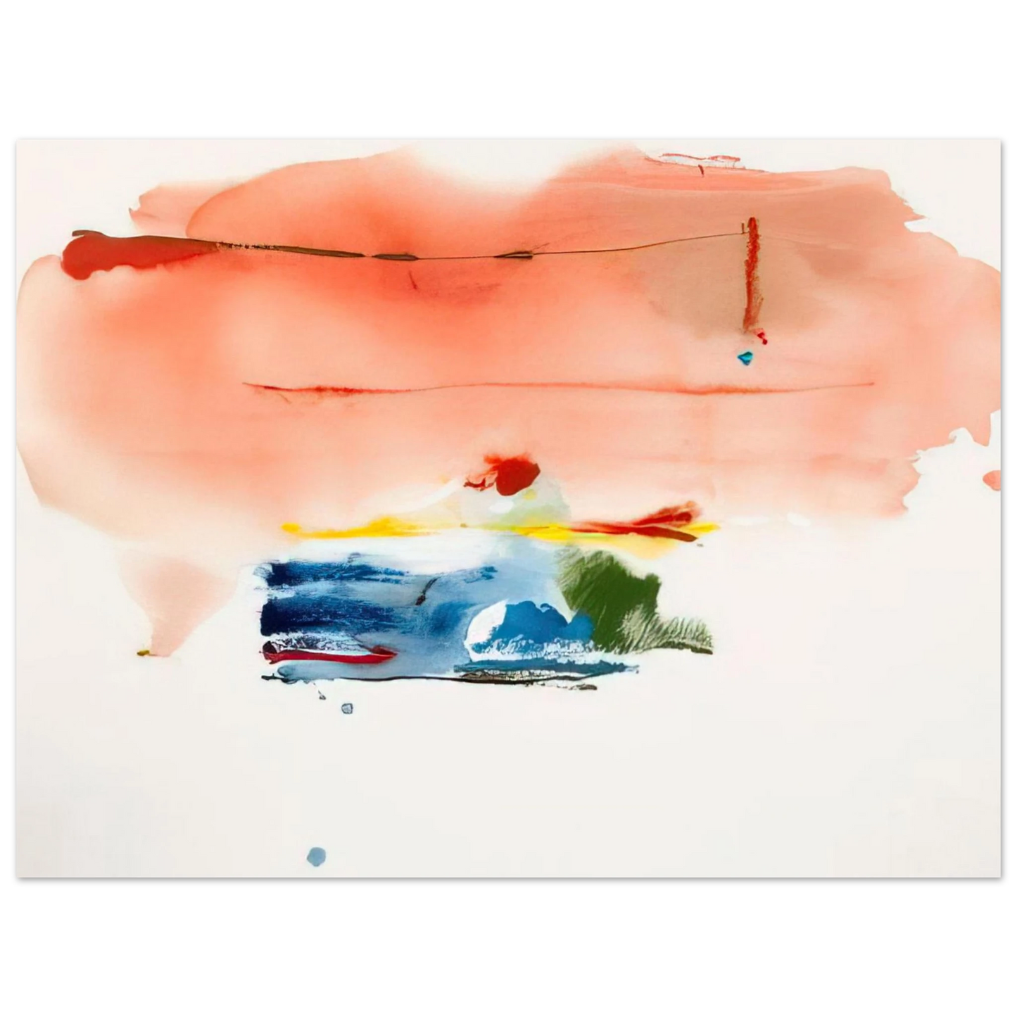 Helen Frankenthaler - Santa Fe II - 1986 Wall art - 27x35 cm / 11x14 inches - Premium Wooden Framed Poster With Fine Art Paper-canvas - Black frame