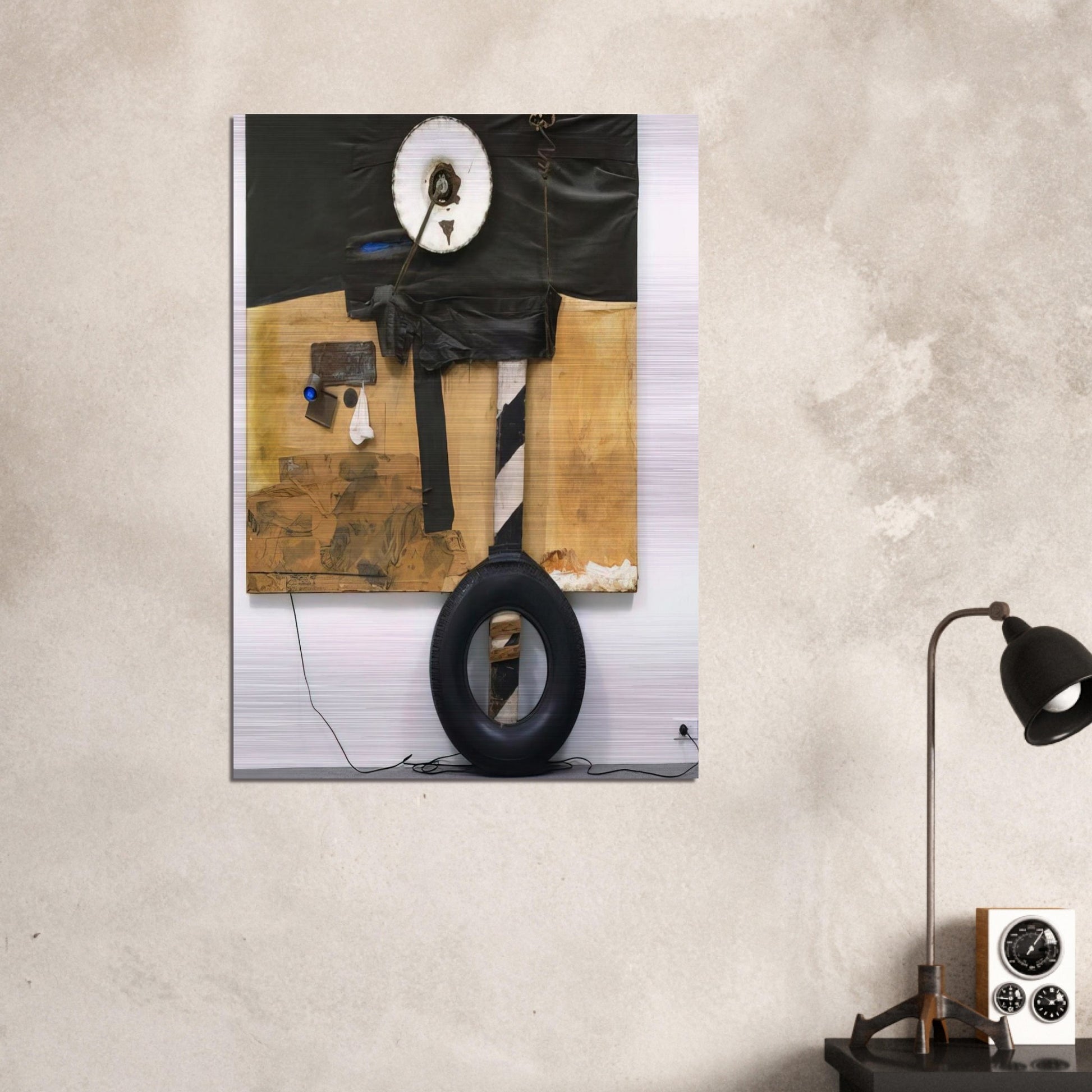 FIRST LANDING JUMP 1961 - Robert Rauschenberg Brushed Aluminum Print - 70x100 cm / 28x40 inches | Robert Rauschenberg Aluminum Print | Robert Rauschenberg Prints