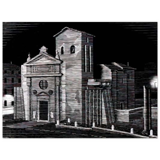 MC Escher - NOCTURNAL ROME Wall Art - 21x29.7 cm / 8x12" - Fine Art Poster-canvas - -