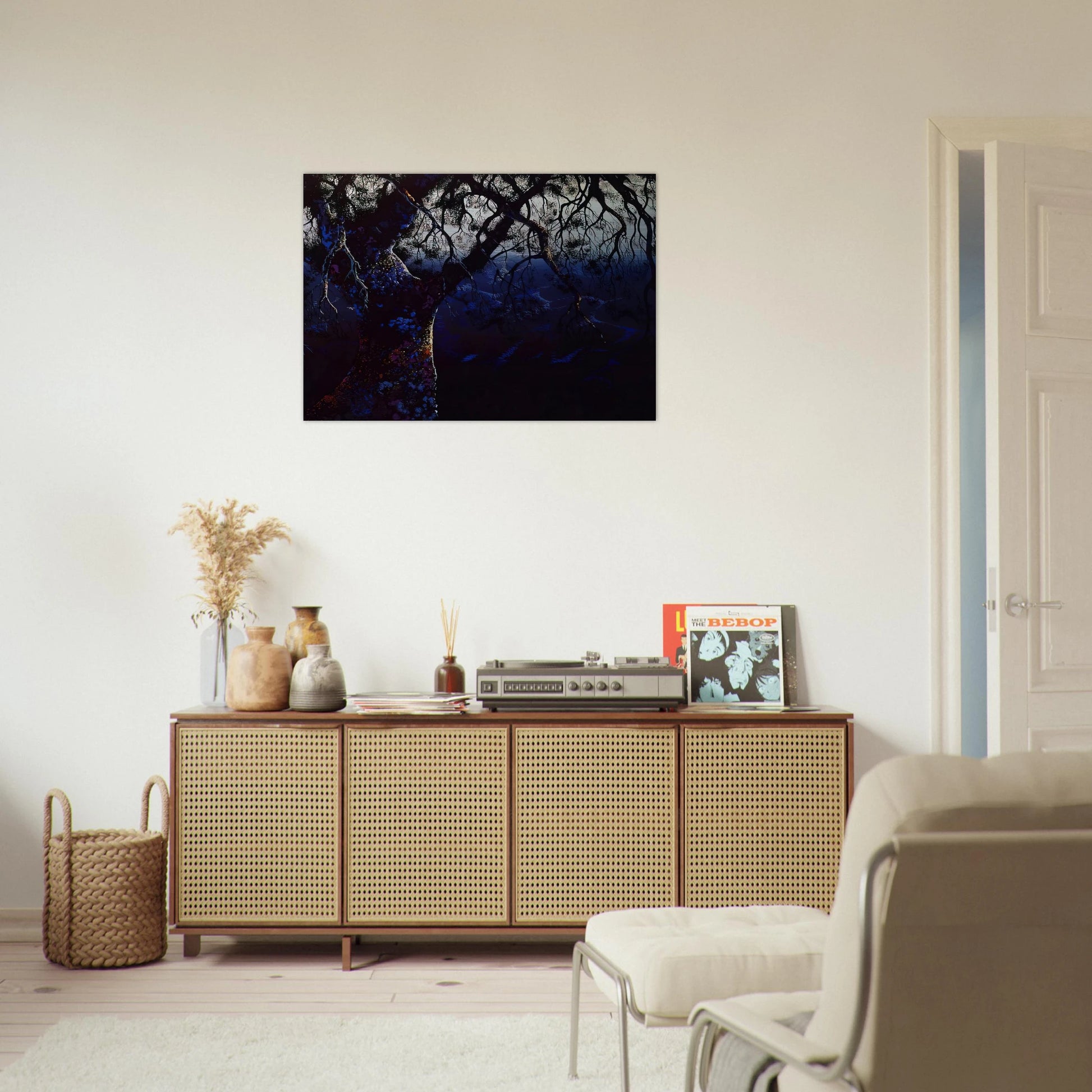 Jewel Tree - Eyvind Earle Brushed Aluminum Print - 70x100 cm / 28x40 inches | Eyvind Earle Aluminum Print | Eyvind Earle Prints