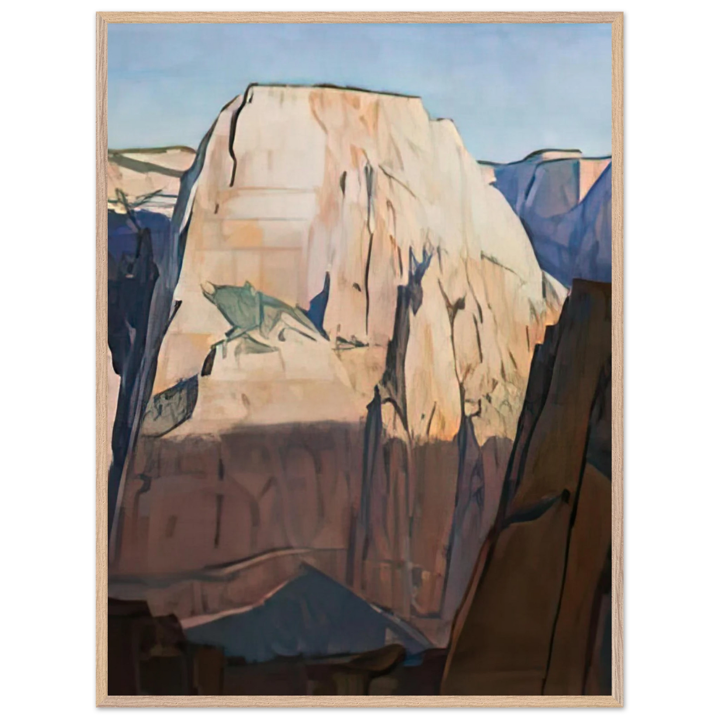 Maynard Dixon - GREAT WHITE THRONE ZION CANYON UTAH 1933 Wall art - 60x80 cm / 24x32 inches - Premium Wooden Framed Poster With Fine Art Paper-canvas - White frame