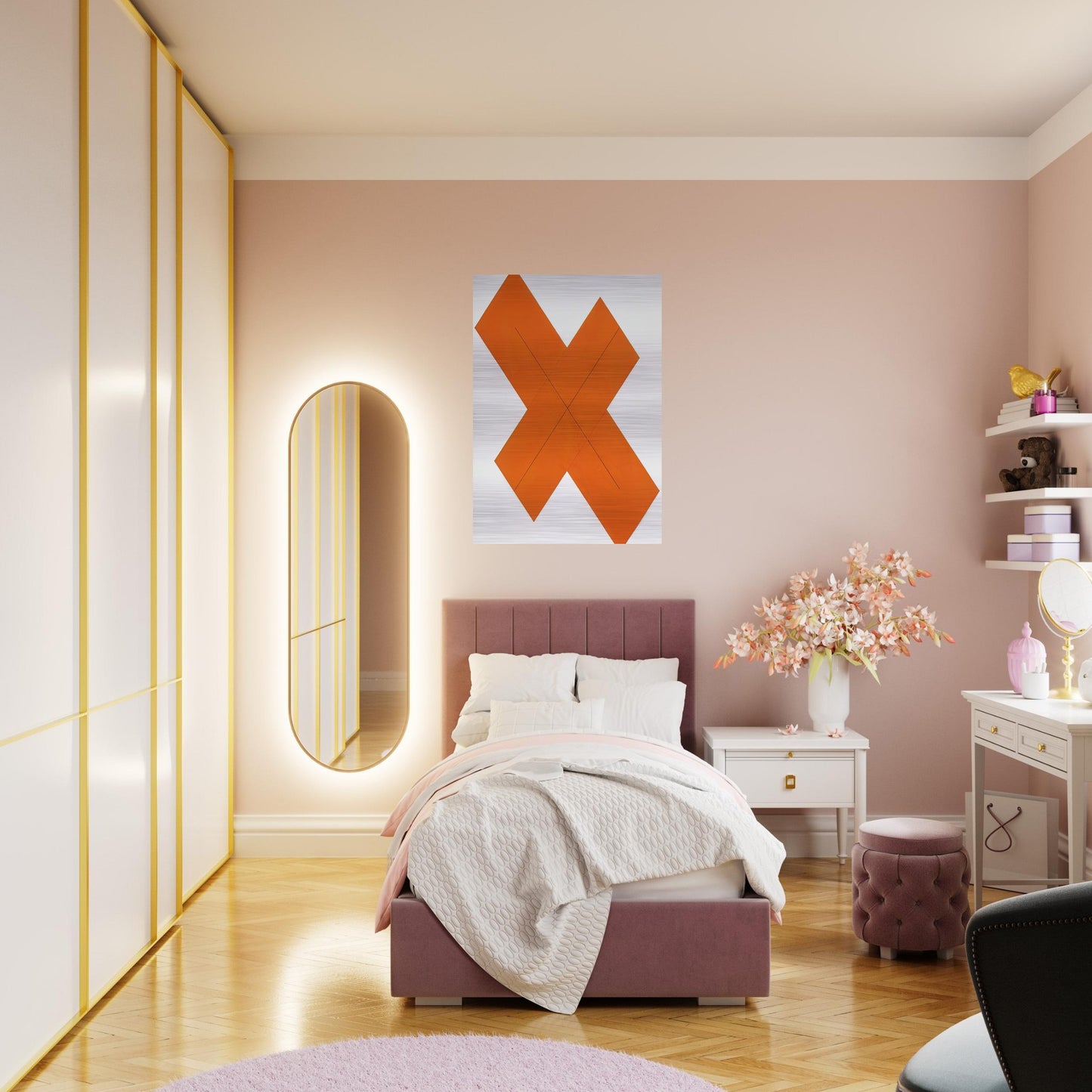 X WITHIN X ORANGE 1981 - Robert Mangold Brushed Aluminum Print - 70x100 cm / 28x40 inches | Robert Mangold Aluminum Print | Robert Mangold Prints