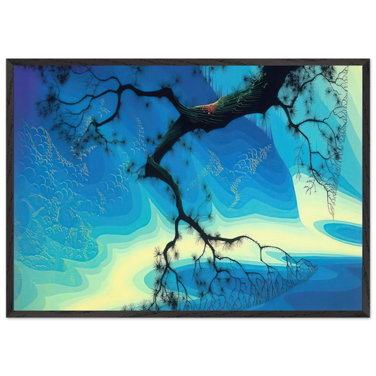 Ocean Mist - Eyvind Earle 70x100 cm / 28x40 inches Framed Art Print – Black Wooden Frame