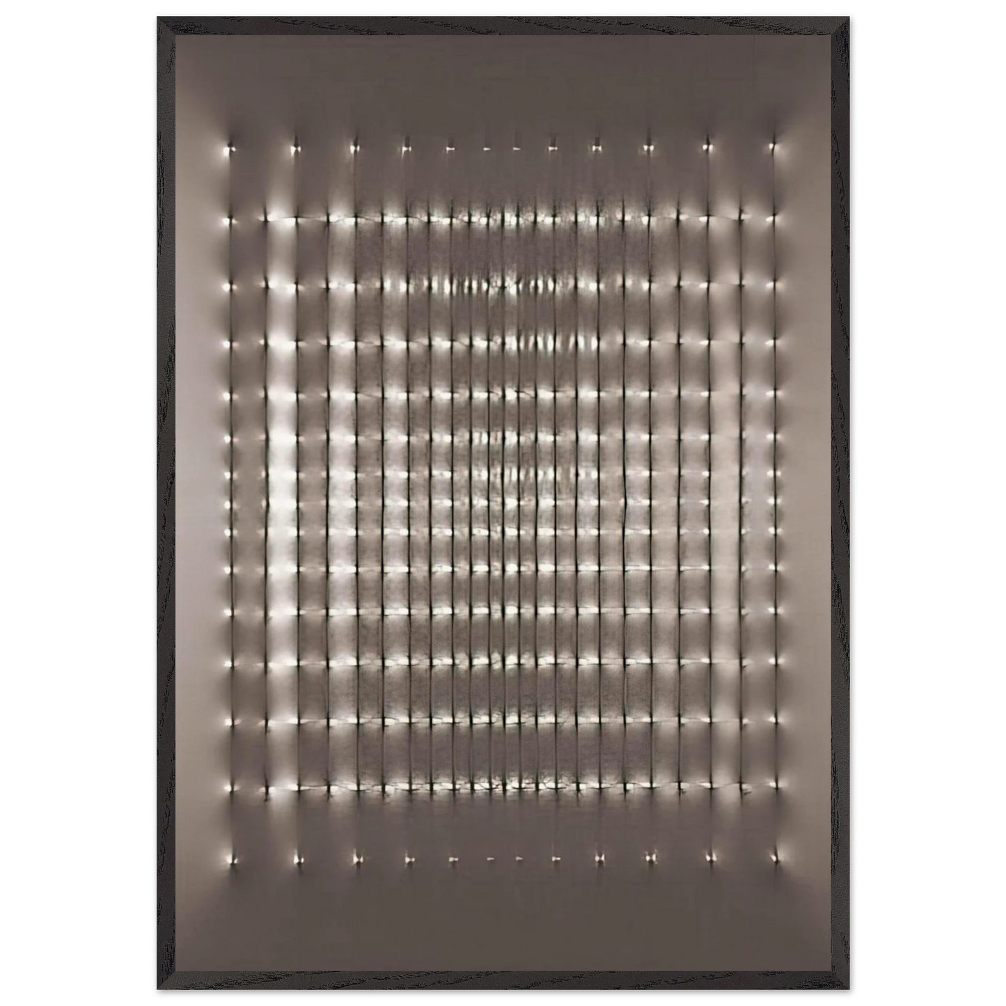 Superficie alluminio - 1969 - Enrico Castellani 70x100 cm / 28x40 inches Framed Art Print – Black Wooden Frame