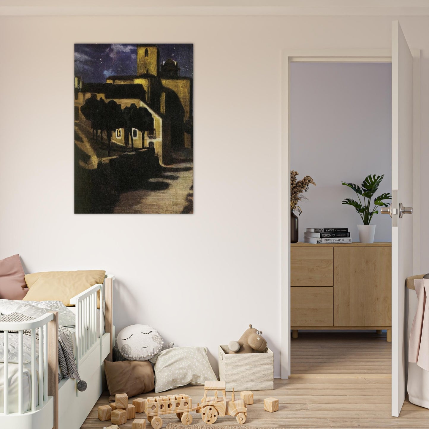 NIGHT SCENE IN AVILA 1907 - Diego Rivera Brushed Aluminum Print - 70x100 cm / 28x40 inches | Diego Rivera Aluminum Print | Diego Rivera Prints