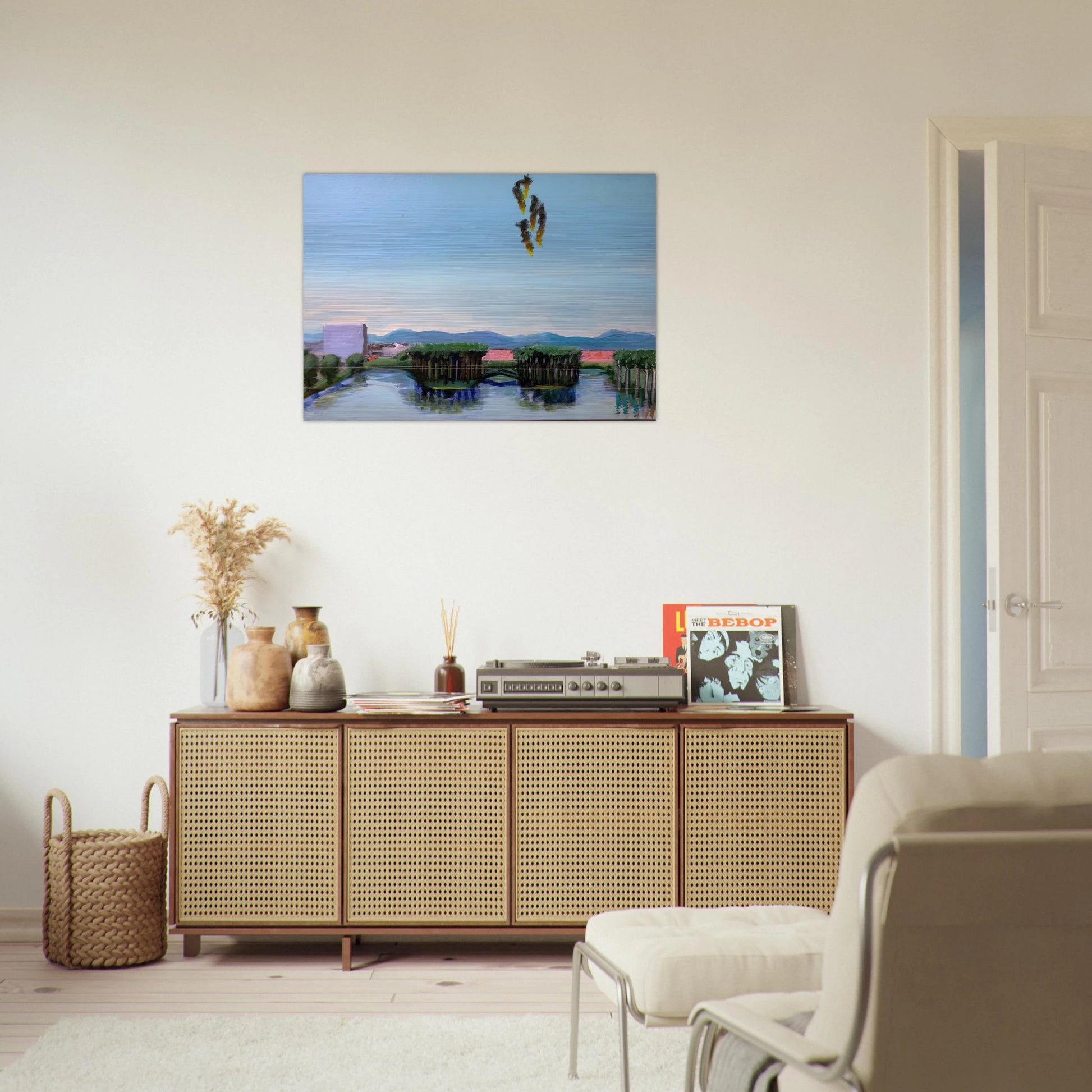 Echo Park Falling Angels - 1974 - Carlos Almaraz Brushed Aluminum Print - 70x100 cm / 28x40 inches | Carlos Almaraz Aluminum Print | Carlos Almaraz Prints