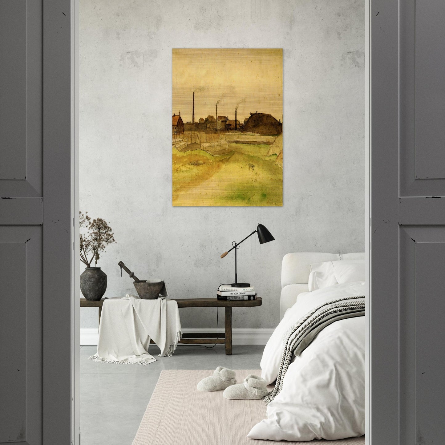Coalmine in the Borinage - Vincent van Gogh Brushed Aluminum Print - 70x100 cm / 28x40 inches | Vincent van Gogh Aluminum Print | Vincent van Gogh Prints