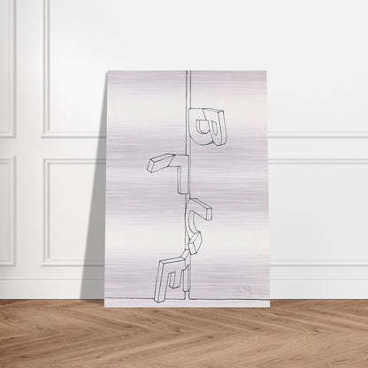 BENT BLUE 1971 - Jasper Johns Brushed Aluminum Print - 70x100 cm / 28x40 inches | Jasper Johns Aluminum Print | Jasper Johns Prints